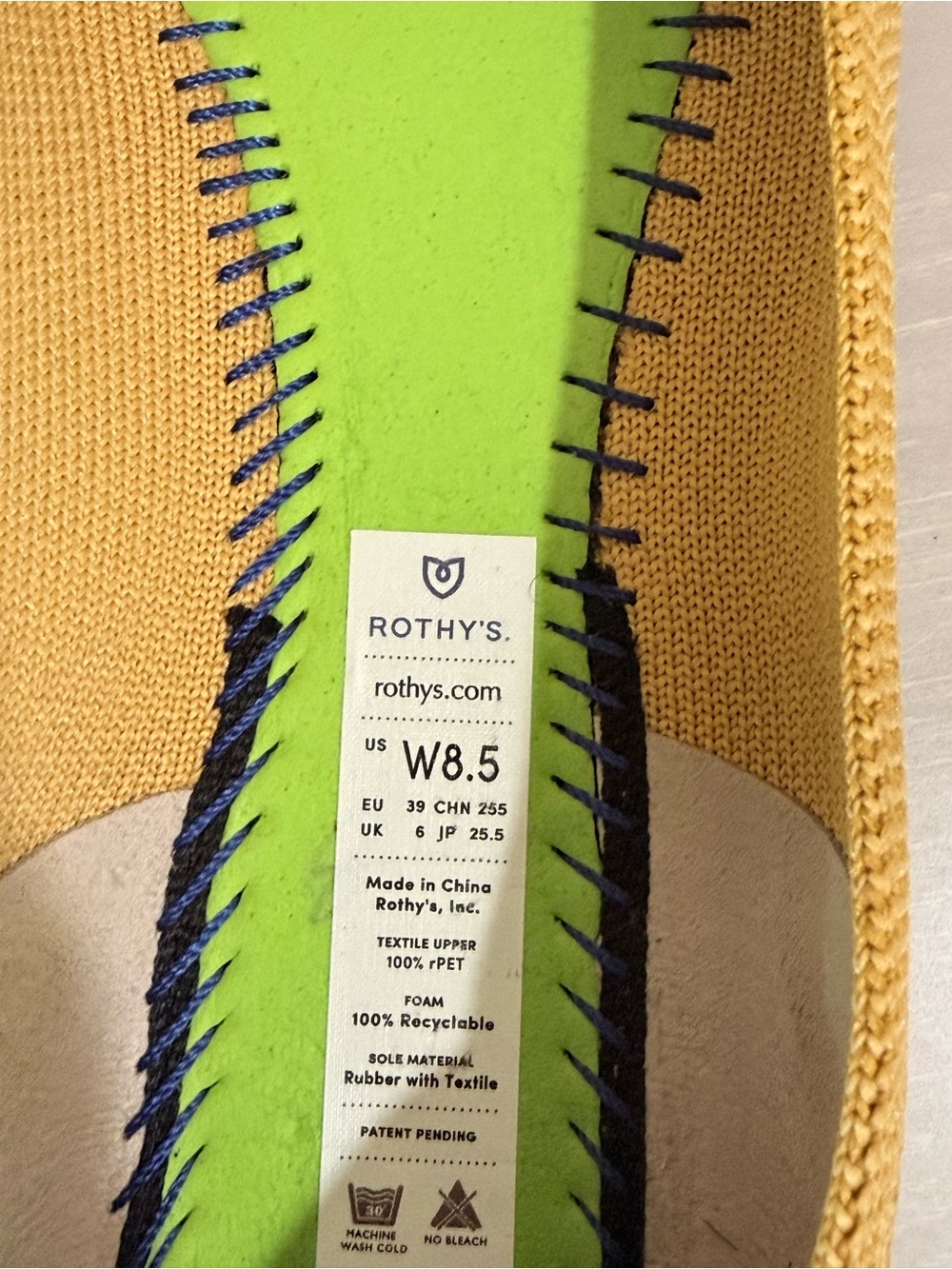 Rothy's Mustard Mustard Yellow Pointed Knit Flats - Picture 9 of 10